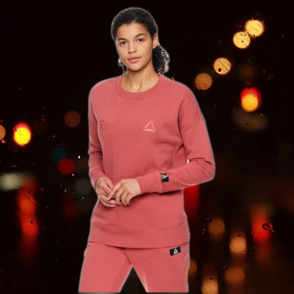 Reebok Women's Size XXXL Purpose Crew Neck Sweatshirt Dusty Cedar